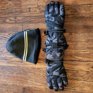 youth boys winter hat and gloves set sz M